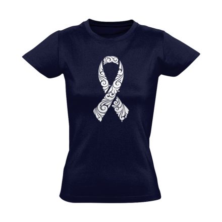 A remény szalagja onkológiai női póló (tengerészkék)