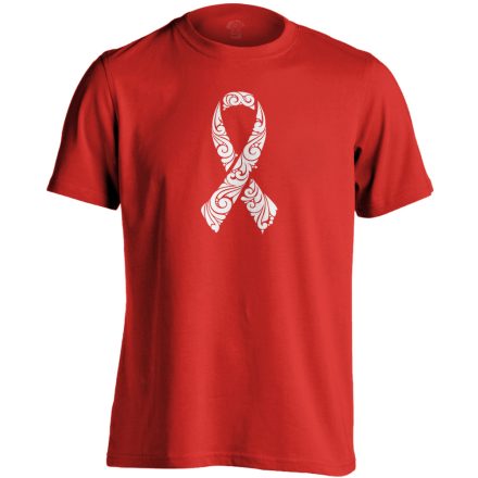 A remény szalagja onkológiai férfi póló (piros)