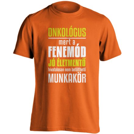 Életmentő onkológiai férfi póló (narancssárga)