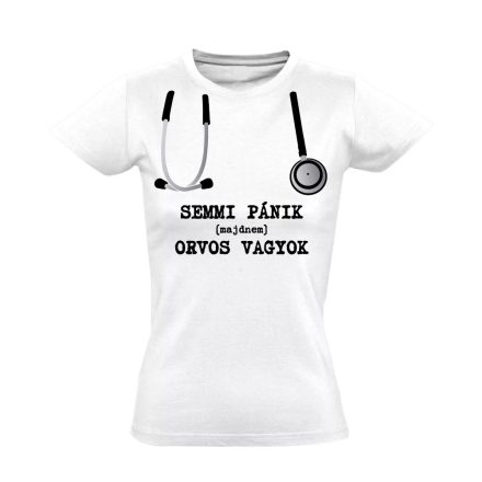 Semmi Pánik! orvostanhallgató női póló (fehér) akciós póló - XS