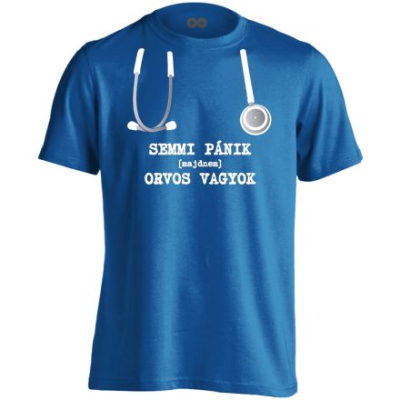 Semmi Pánik! orvostanhallgató férfi póló (kék)