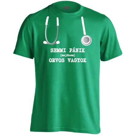 Semmi Pánik! orvostanhallgató férfi póló (zöld)