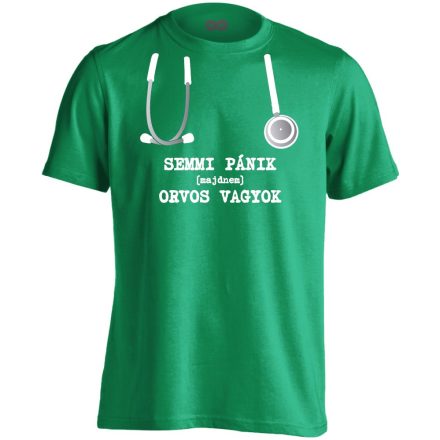 Semmi Pánik! orvostanhallgató férfi póló (zöld)