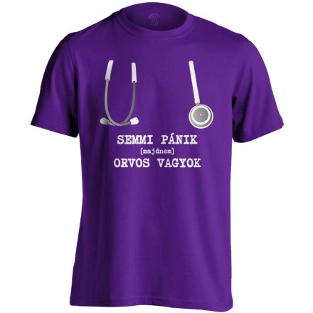 Semmi Pánik! orvostanhallgató férfi póló (lila)
