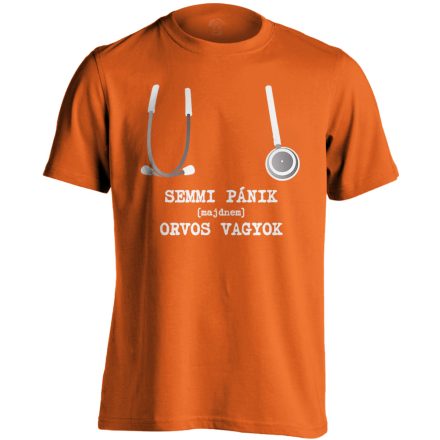Semmi Pánik! orvostanhallgató férfi póló (narancssárga)