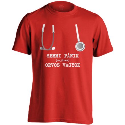 Semmi Pánik! orvostanhallgató férfi póló (piros)