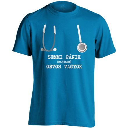Semmi Pánik! orvostanhallgató férfi póló (zafírkék)
