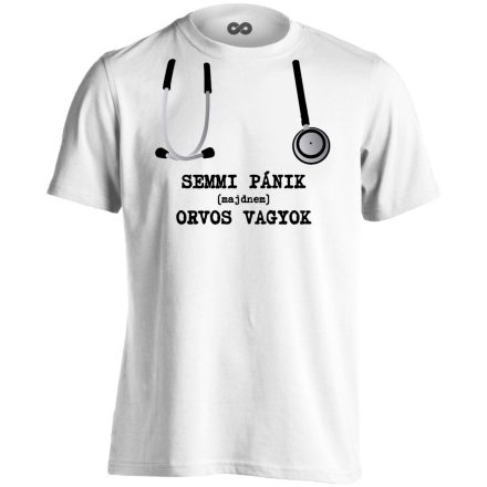 Semmi Pánik! orvostanhallgató férfi póló (fehér)