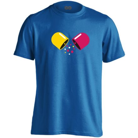 Kapszula gyógyszerész/patikus férfi póló (kék)