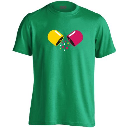 Kapszula gyógyszerész/patikus férfi póló (zöld)