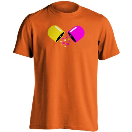 Kapszula gyógyszerész/patikus férfi póló (narancssárga)