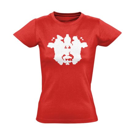 Rorschach pszichiátriai női póló (piros)