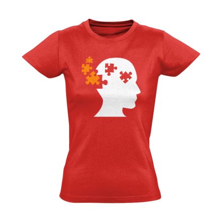 ElmePuzzle pszichiátriai női póló (piros)