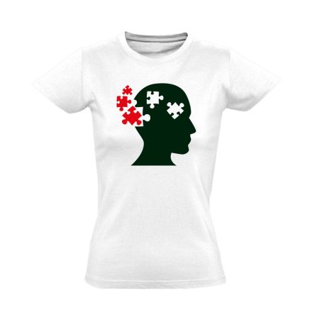 ElmePuzzle pszichiátriai női póló (fehér)