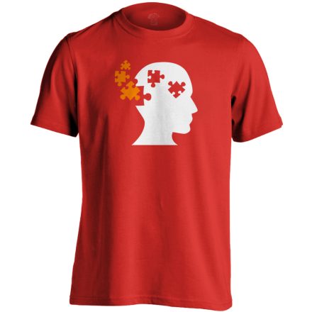 ElmePuzzle pszichiátriai férfi póló (piros)