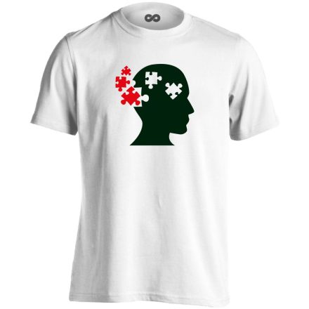 ElmePuzzle pszichiátriai férfi póló (fehér)