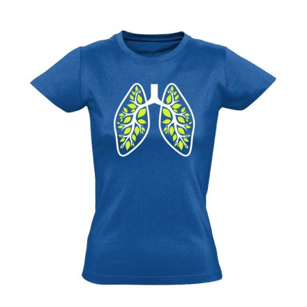 A Légzés Természete pulmonológiai női póló (kék)