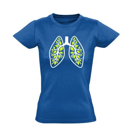 A Légzés Természete pulmonológiai női póló (kék)