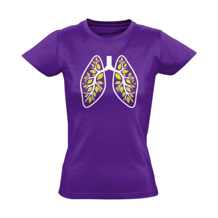 A Légzés Természete pulmonológiai női póló (lila)