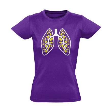 A Légzés Természete pulmonológiai női póló (lila)