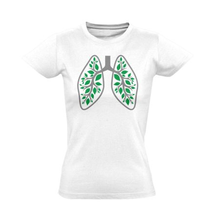 A Légzés Természete pulmonológiai női póló (fehér)