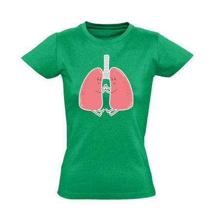 LebenyBarátok pulmonológiai női póló (zöld)