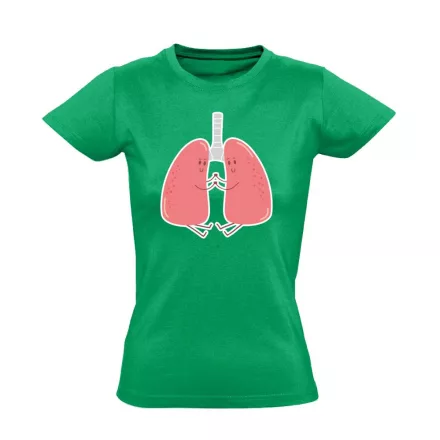 LebenyBarátok pulmonológiai női póló (zöld)