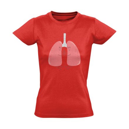 LebenyBarátok pulmonológiai női póló (piros)