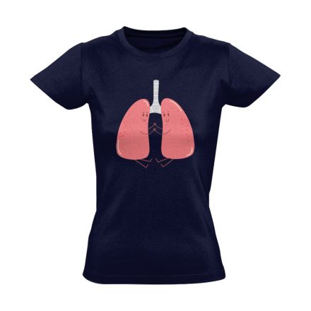 LebenyBarátok pulmonológiai női póló (tengerészkék)