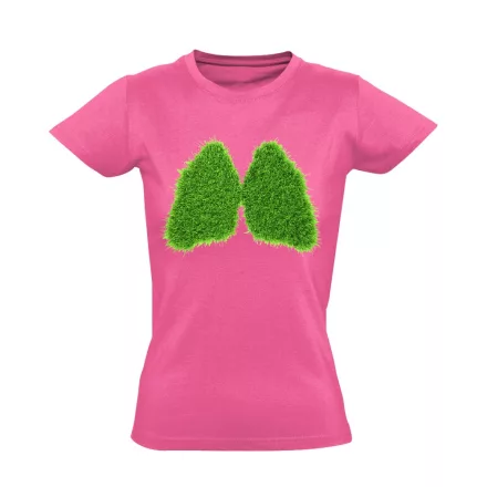 PázsiTüdő pulmonológiai női póló (rózsaszín)