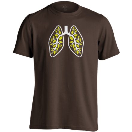 A Légzés Természete pulmonológiai férfi póló (csokoládébarna)