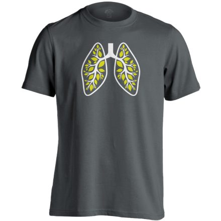 A Légzés Természete pulmonológiai férfi póló (szénszürke)