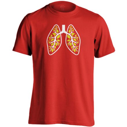 A Légzés Természete pulmonológiai férfi póló (piros)