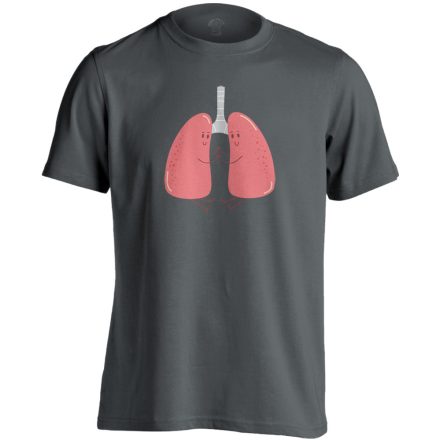LebenyBarátok pulmonológiai férfi póló (szénszürke)