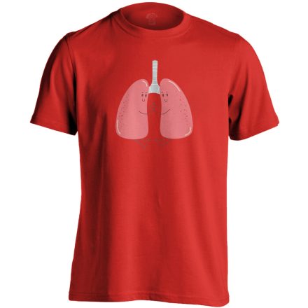 LebenyBarátok pulmonológiai férfi póló (piros)