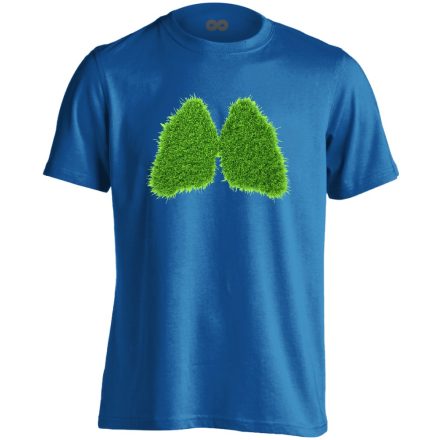 PázsiTüdő pulmonológiai férfi póló (kék)