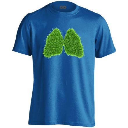 PázsiTüdő pulmonológiai férfi póló (kék)