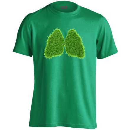PázsiTüdő pulmonológiai férfi póló (zöld)