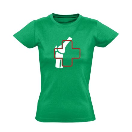 Ízület-Ügyelet reumatológiai női póló (zöld)