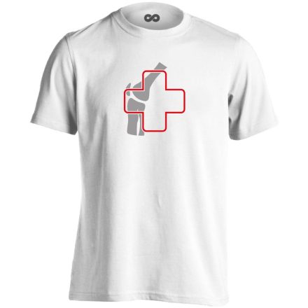Ízület-Ügyelet reumatológiai férfi póló (fehér)