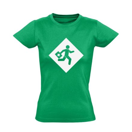 Rohanás sürgősségi női póló (zöld)
