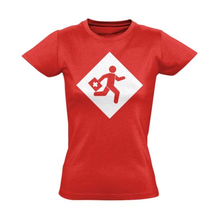 Rohanás sürgősségi női póló (piros)