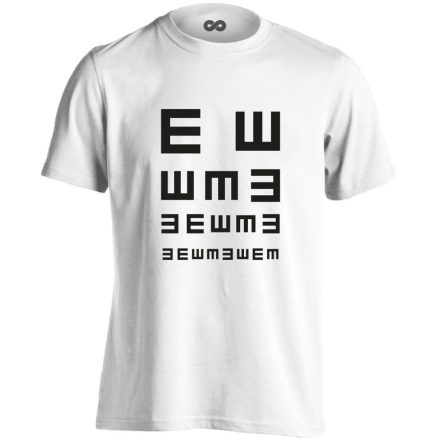 Látás Teszt szemészeti férfi póló (fehér)