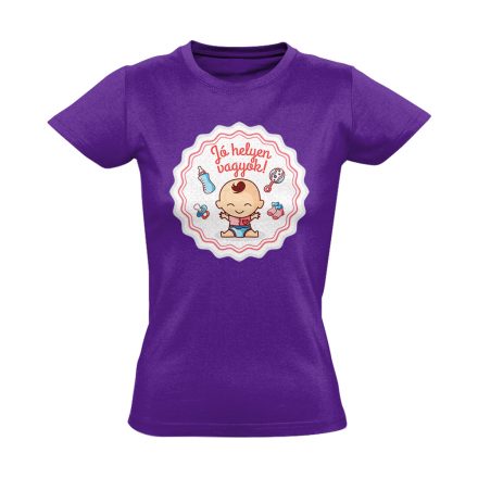JóHelyen szülészeti női póló (lila)
