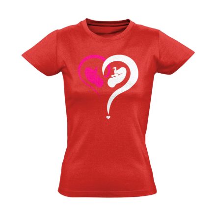 Fiú vagy Lány? szülészeti női póló (piros)