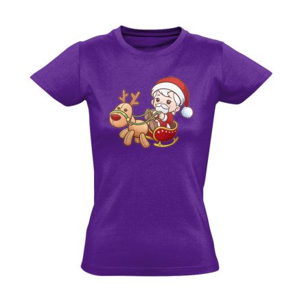 Babulás karácsonyi női póló (lila)