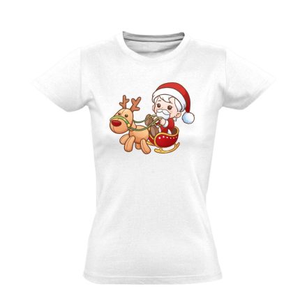 Babulás karácsonyi női póló (fehér)