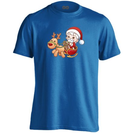 Babulás karácsonyi férfi póló (kék)