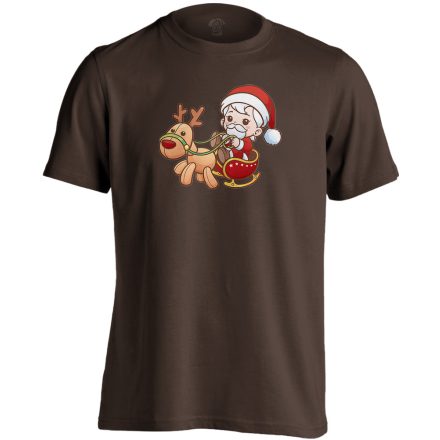 Babulás karácsonyi férfi póló (csokoládébarna)