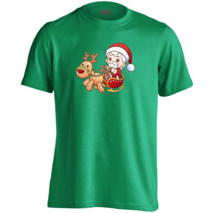 Babulás karácsonyi férfi póló (zöld)